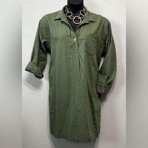 Linen dress- Green. XL